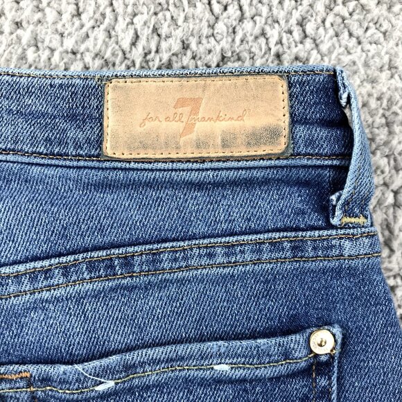 7FAM Womens Size 26 Luxe Vintage‎ High Waist Copper Stripe Skinny Ankle Jeans - Picture 4 of 16